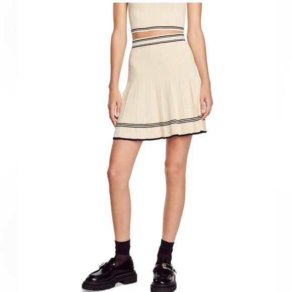 SANDRO matching skirt and top in ecru - Picture 5 of 14